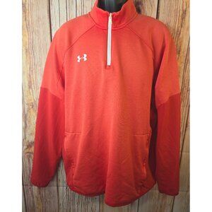 Under Armour ColdGear Red 1/4 Zip Pullover Sweatshirt XL Loose Fit